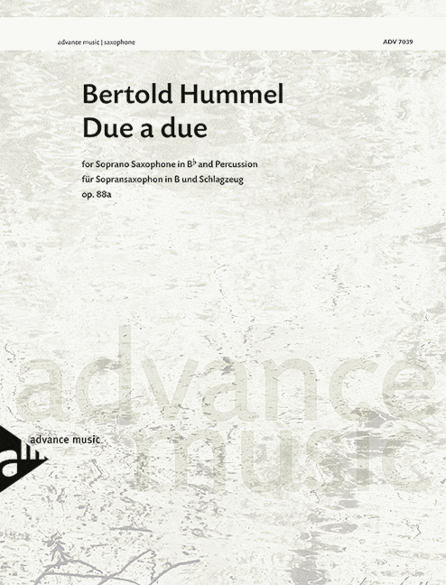 Due a due Soprano Saxophone scores gallery preview page 1