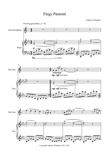 Elegy Pastorale for Alto Sax and Piano image number null