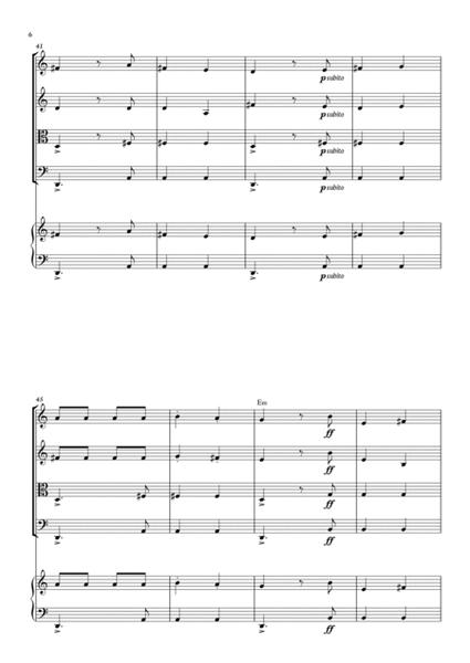 Habanera - Carmen - Georges Bizet, for String Quartet in a easy version with piano and chords image number null