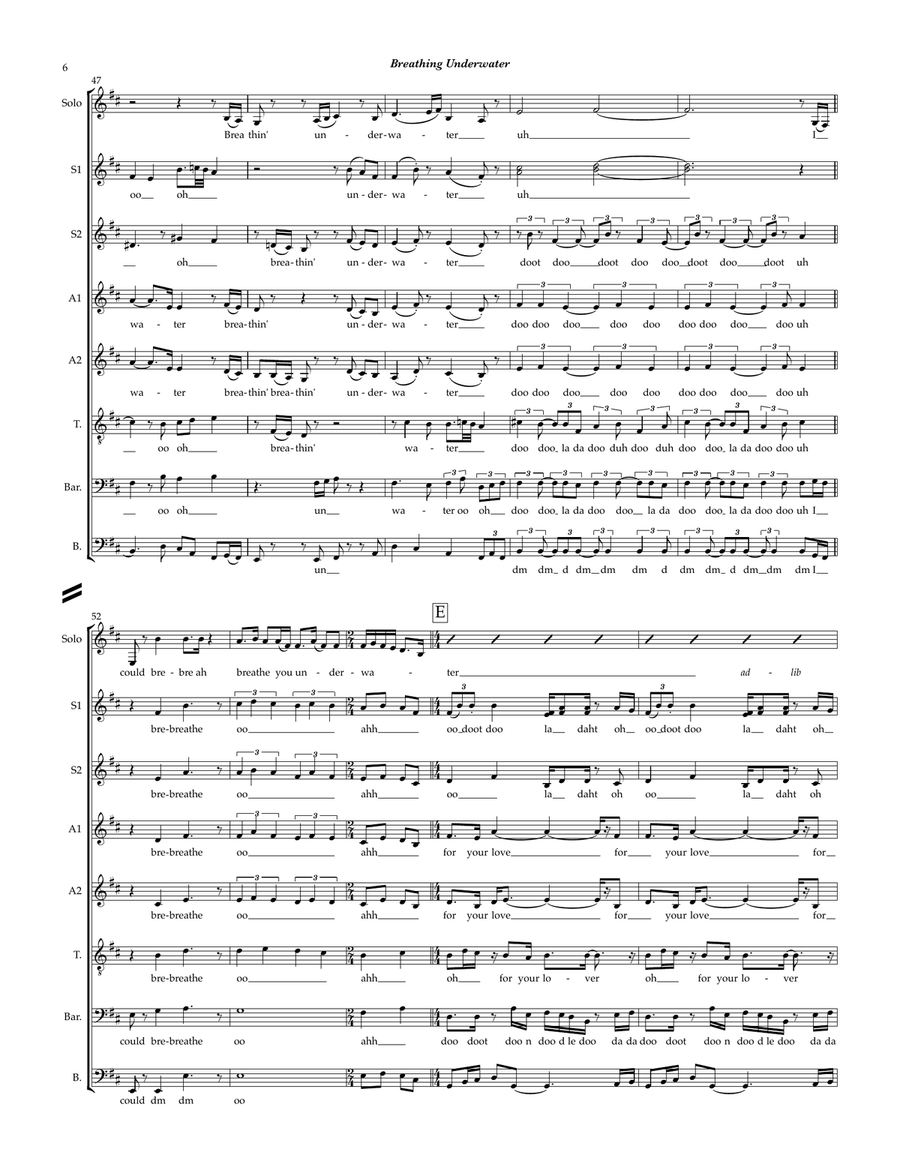 Breathing Underwater Divisi scores gallery preview page 6