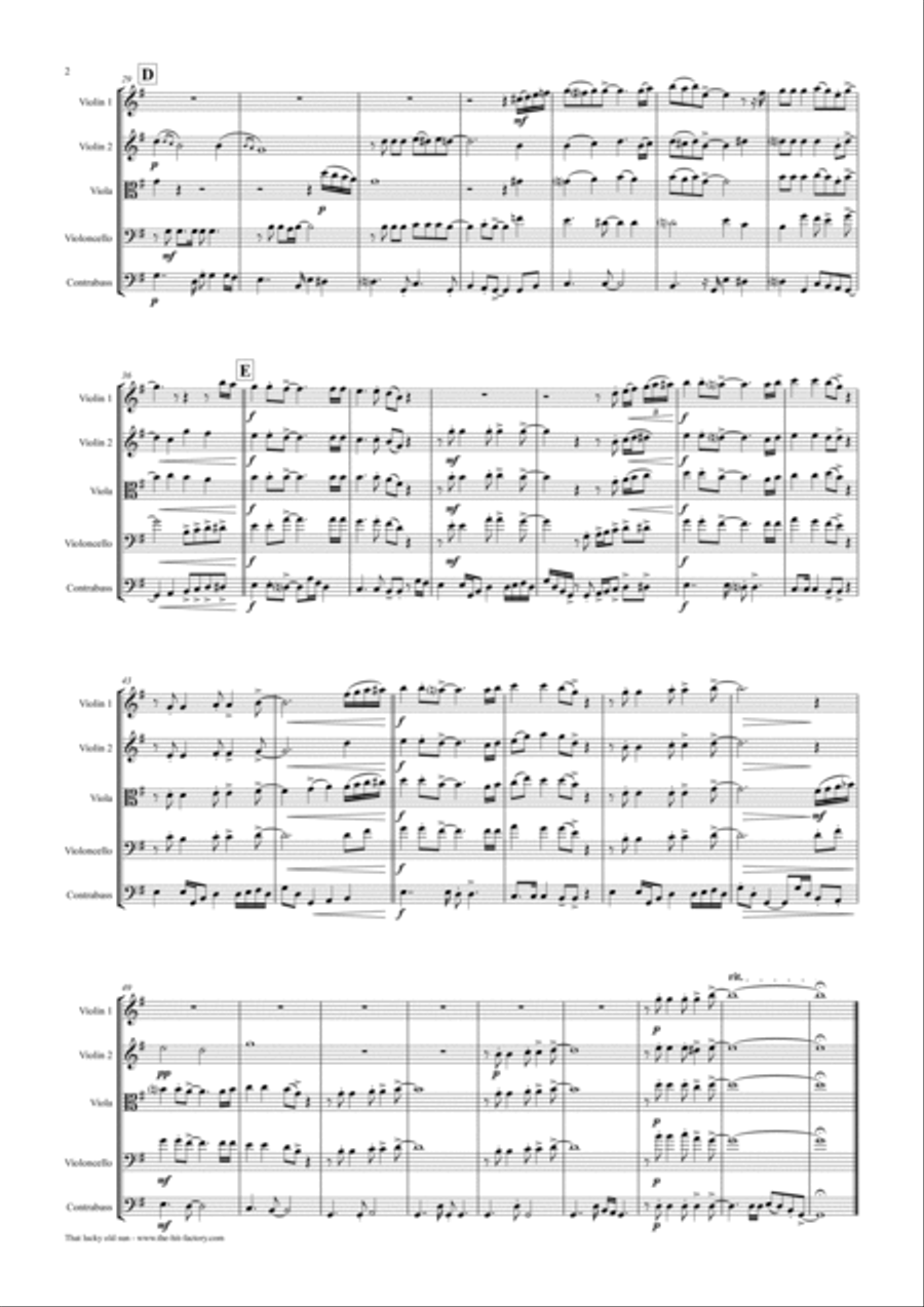 That Lucky Old Sun String Quintet scores gallery preview page 2