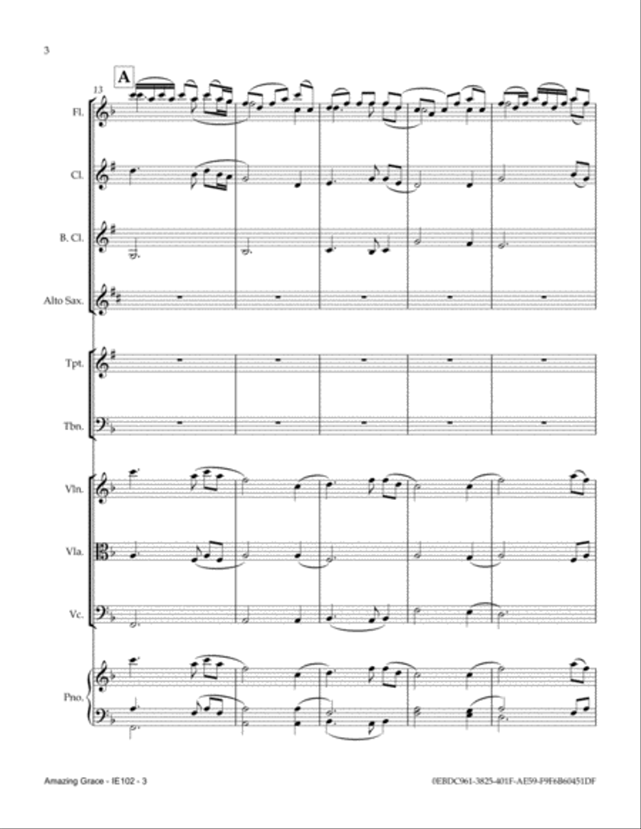 Amazing Grace Full Orchestra scores gallery preview page 4