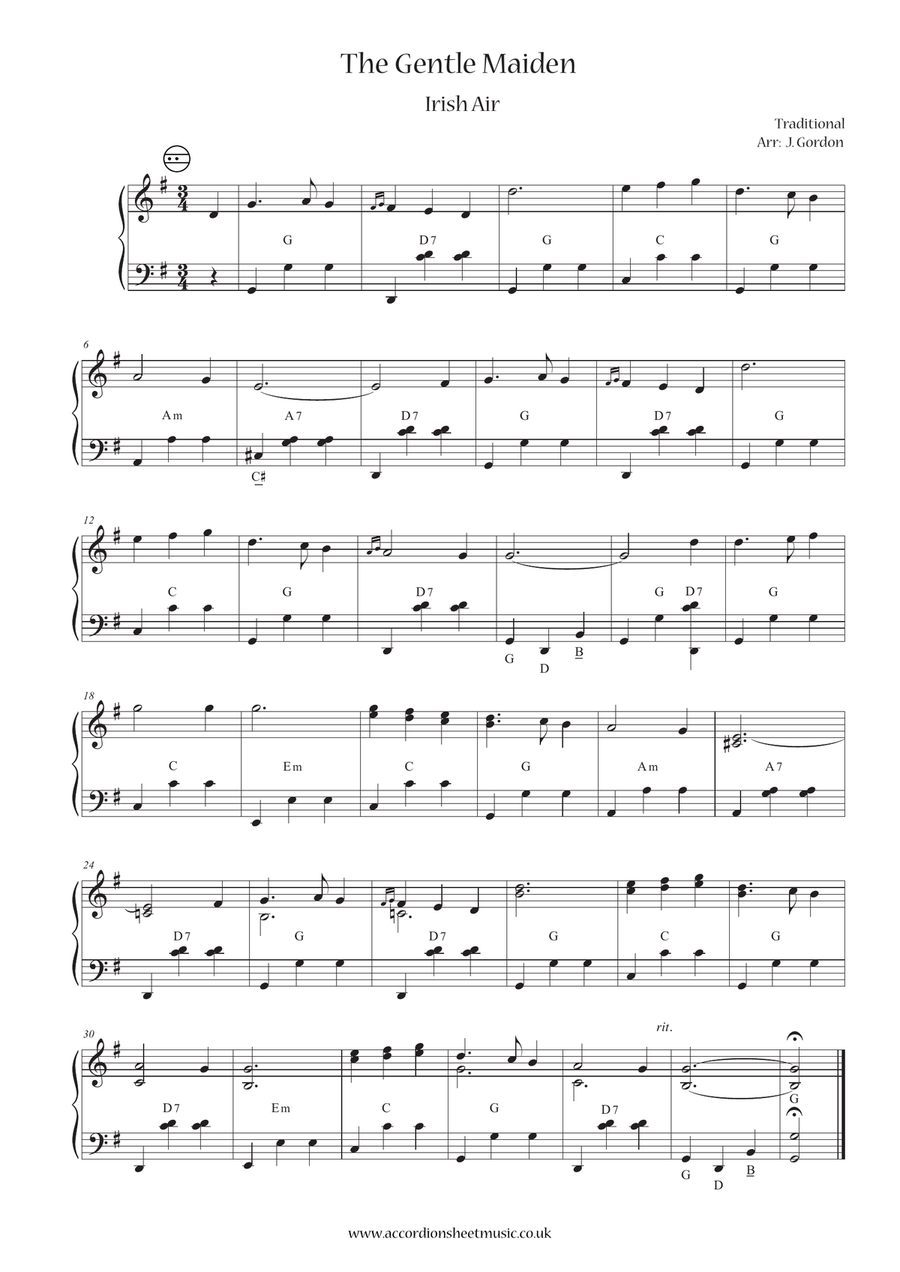 The Gentle Maiden Accordion scores gallery preview page 1