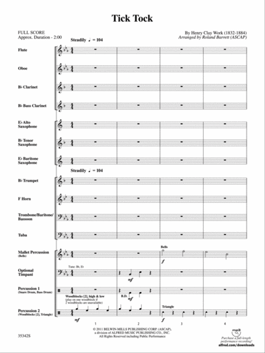 Tick Tock Tick Tock Concert Band scores gallery preview page 2