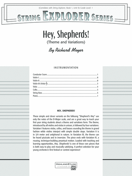 Hey, Shepherds!: Score