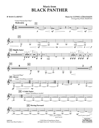 Music from "Black Panther" - Bb Bass Clarinet