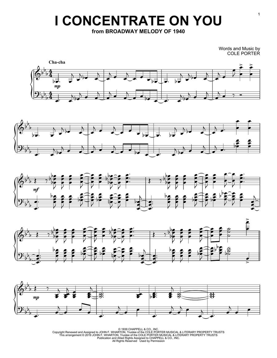 I Concentrate On You Piano Solo scores gallery preview page 1