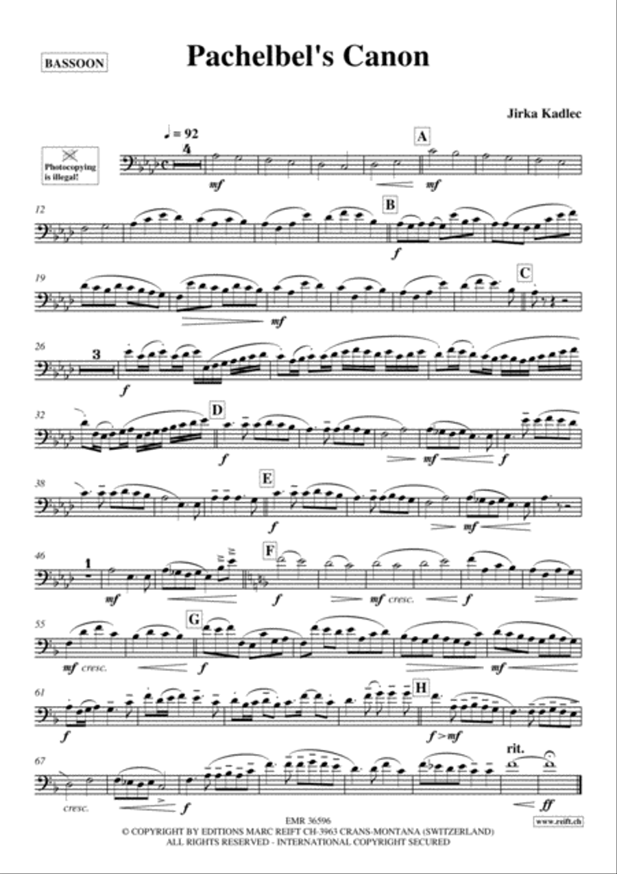 Pachelbel's Canon Bassoon Solo scores gallery preview page 2