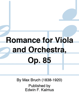 Book cover for Romance for Viola and Orchestra, Op. 85