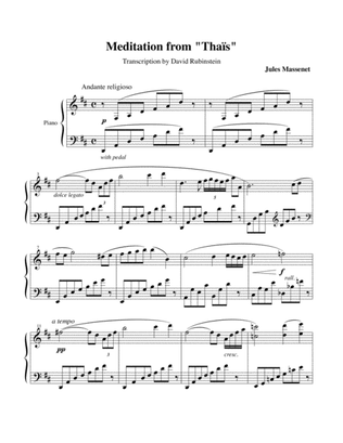 Méditation from Thaïs - piano transcription