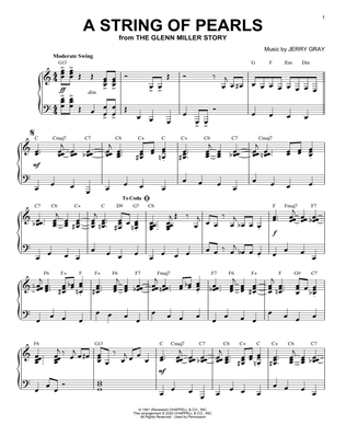 A String Of Pearls [Jazz version] (from The Glenn Miller Story) (arr. Brent Edstrom)