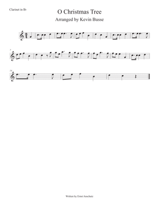 O Christmas Tree (Easy key of C) Clarinet