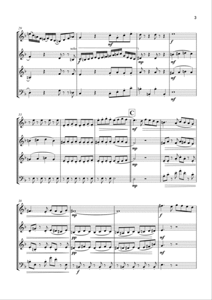 Horns Up! – Jazz Suite in 3 Movements by Markus Plattner – for Horn Quartet French Horn Quartet scores gallery preview page 5