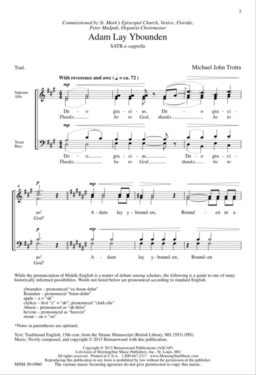 Adam Lay Ybounden Adam Lay Ybounden 4-Part scores gallery preview page 1