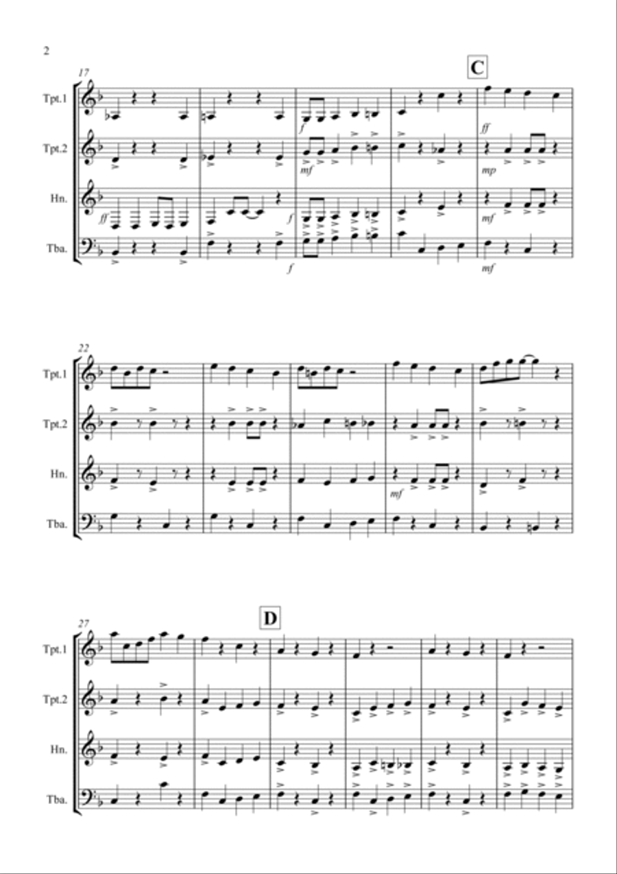 Easter Bunny Rag for Brass Quartet Brass Quartet scores gallery preview page 2