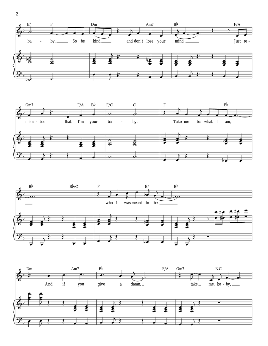 Take Me Or Leave Me Piano, Vocal scores gallery preview page 2