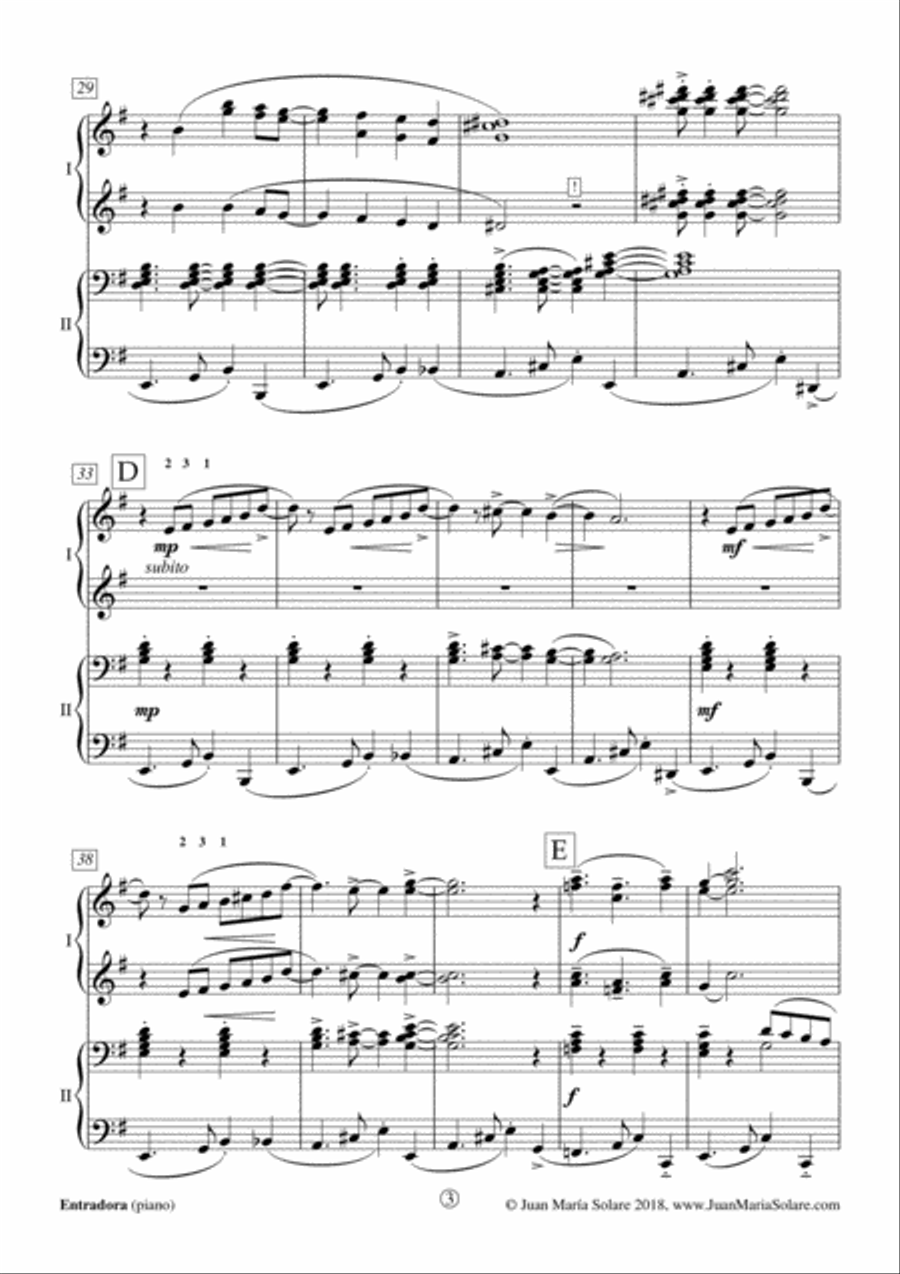 Entradora [piano 4 hands] Piano Duet scores gallery preview page 4