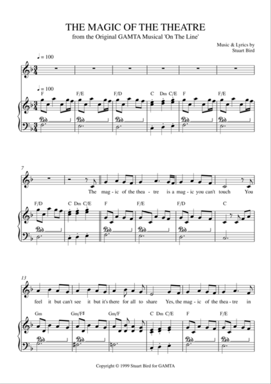 The Magic of the Theatre The Magic of the Theatre Voice scores gallery preview page 1