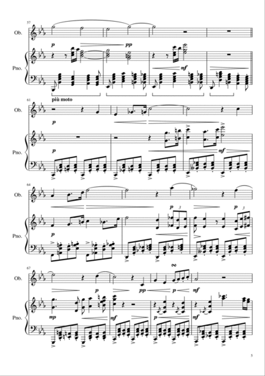Romance Opus 81 for piano and oboe Woodwind Duet scores gallery preview page 5