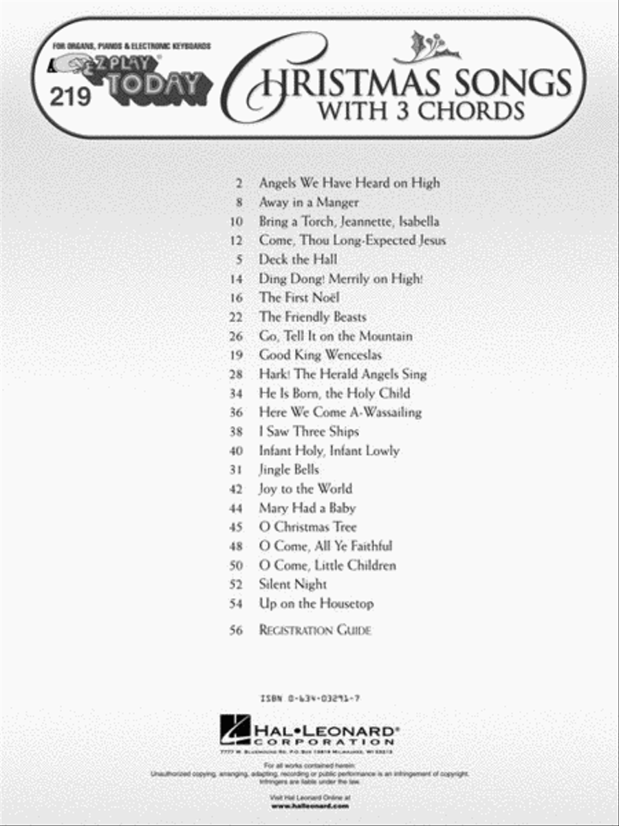 Christmas Songs with 3 Chords Voice scores gallery preview page 3