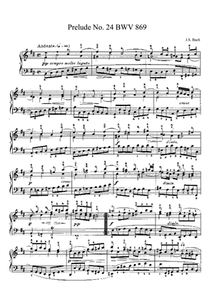 Bach Prelude and Fugue No. 24 BWV 869 in B Minor. The Well-Tempered Clavier Book I