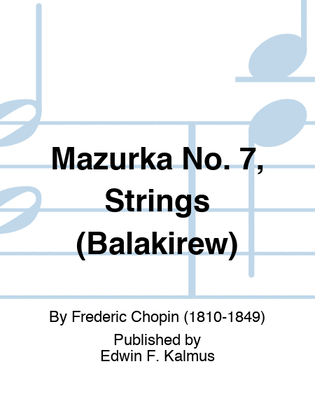 Book cover for Mazurka No. 7, Strings (Balakirew)