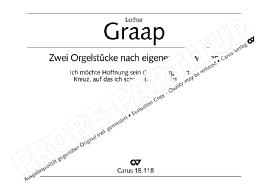 Two Organ Works (Zwei Orgelstucke)