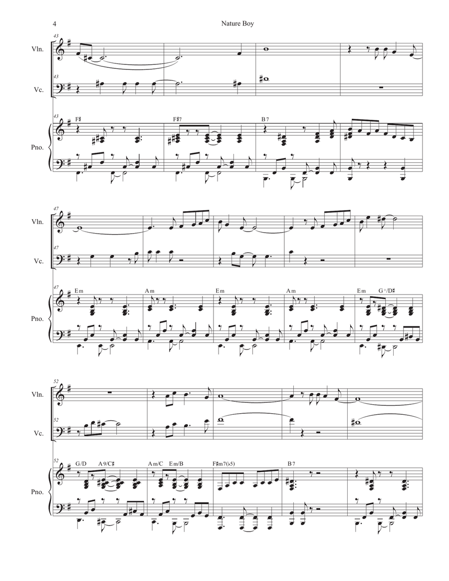Nature Boy Piano Trio scores gallery preview page 4