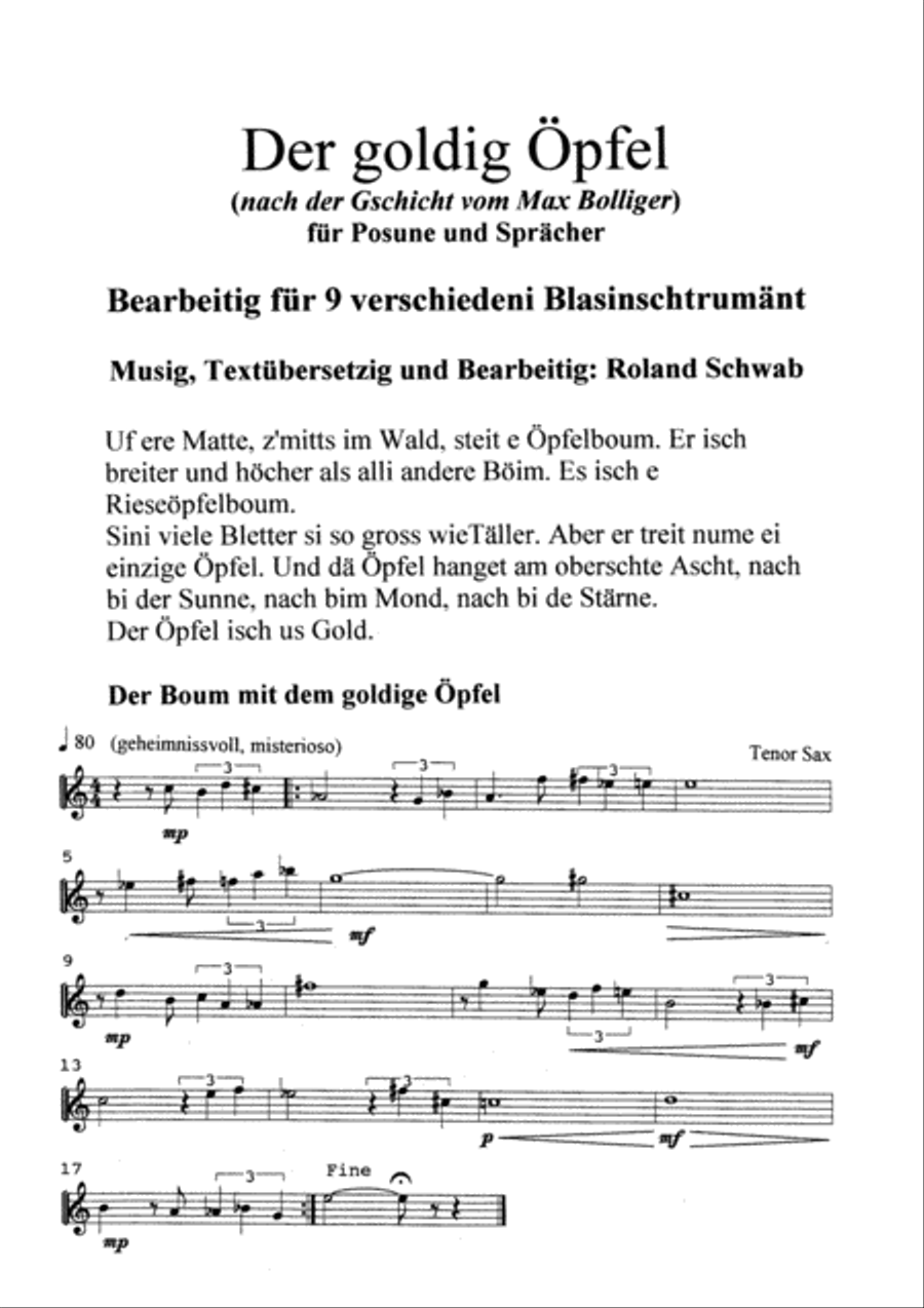 Der goldig Opfel Der goldig Opfel Trombone scores gallery preview page 10
