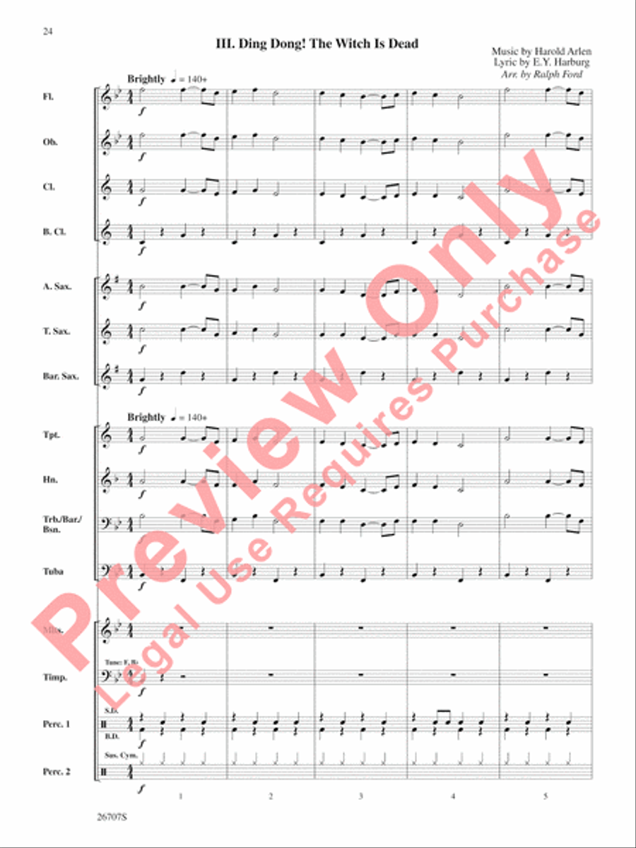 The Wizard of Oz, Themes from Concert Band scores gallery preview page 25
