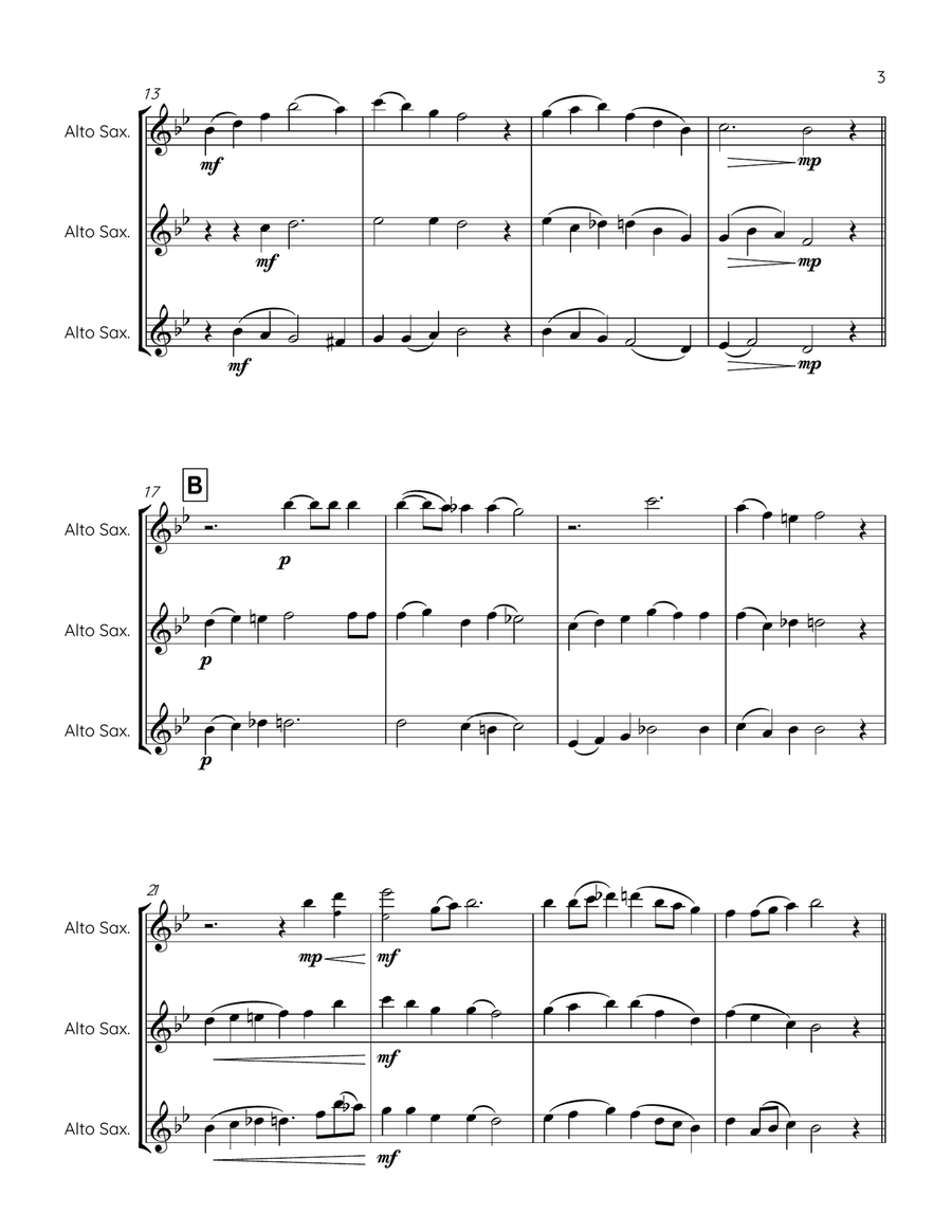 Under His Wings (alto saxophone trio) Woodwind Trio scores gallery preview page 3