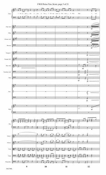 I Will Praise You - Orchestral Score and Parts