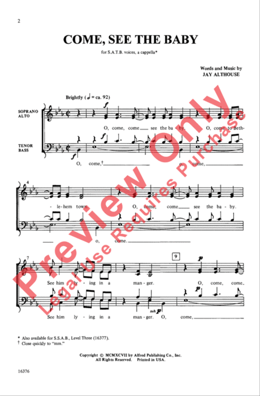 Come, See the Baby 4-Part scores gallery preview page 2