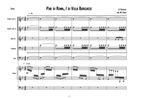 Pini di Roma for brass quintet and organ