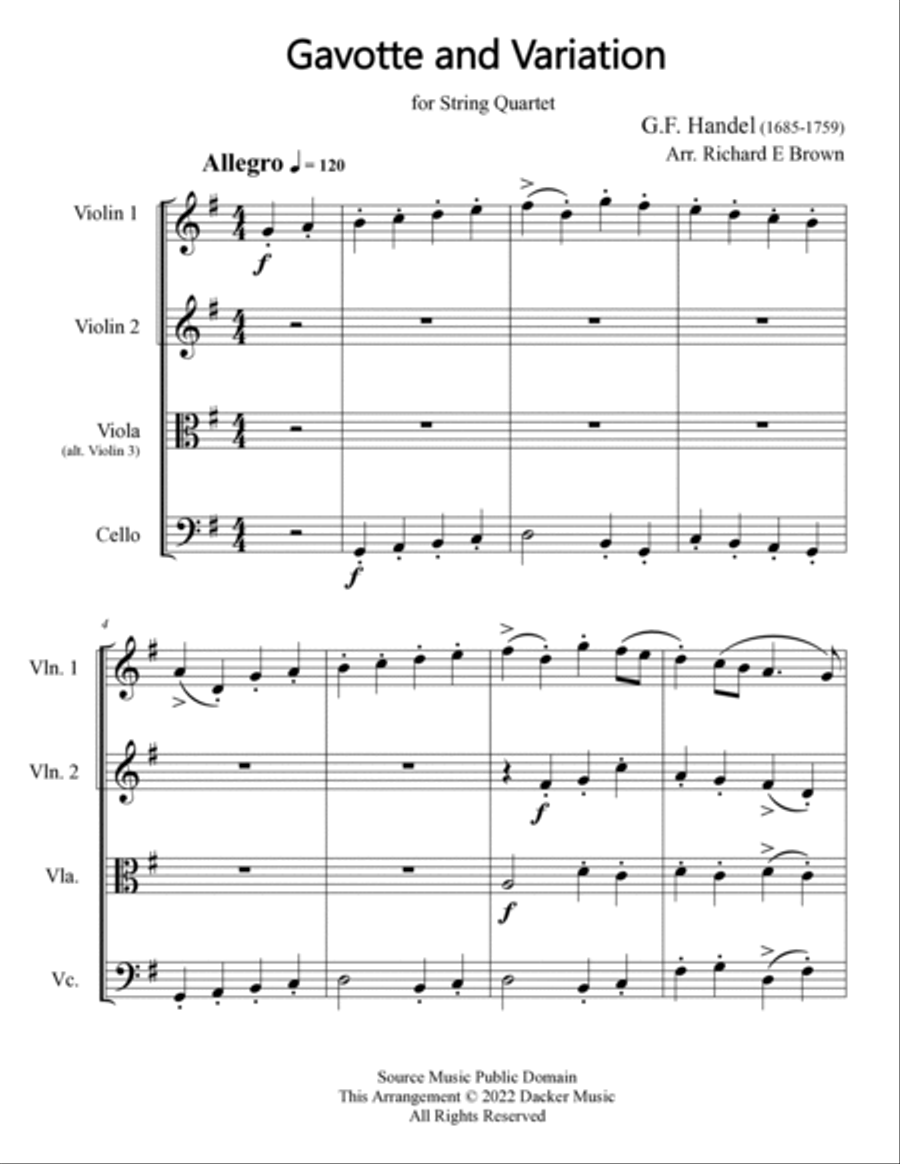 Gavotte and Variation - String Quartet String Quartet scores gallery preview page 3