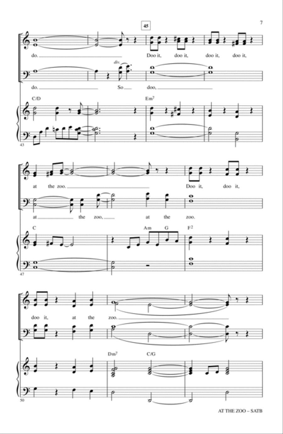 At The Zoo 4-Part scores gallery preview page 5