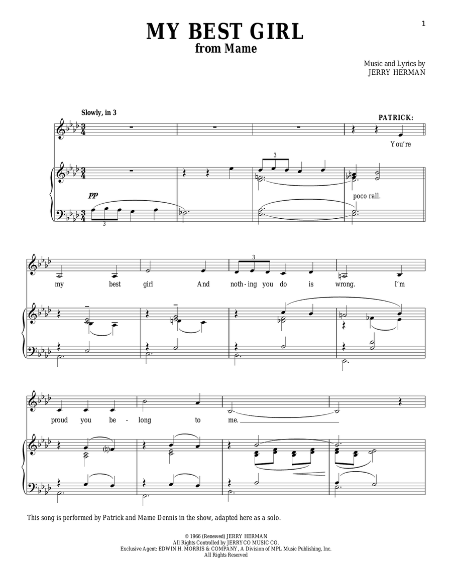 My Best Girl (My Best Beau) Voice scores gallery preview page 1