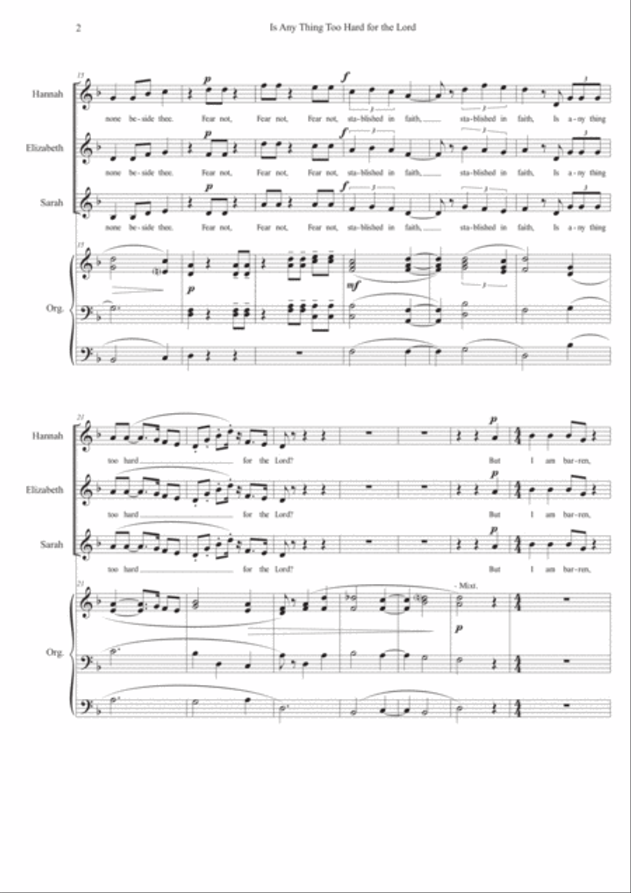 Is Any Thing Too Hard for the Lord SSA scores gallery preview page 3