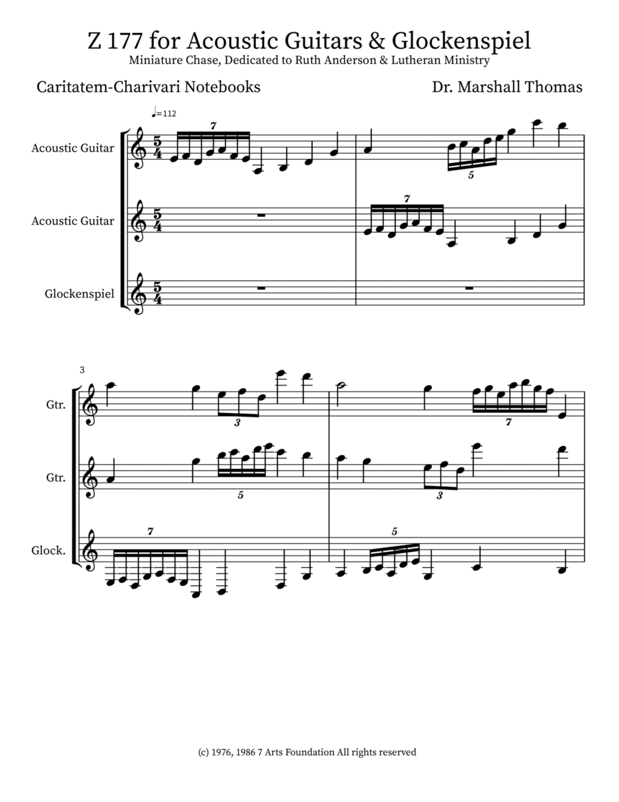 Z 177 for Acoustic Guitars & Glockenspiel Acoustic Guitar scores gallery preview page 1