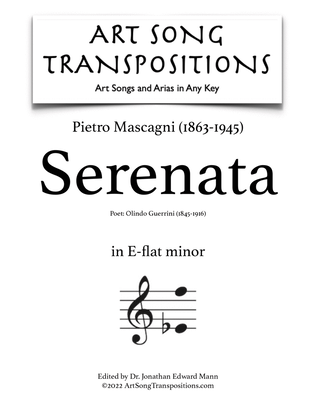 Book cover for MASCAGNI: Serenata (transposed to E-flat minor)