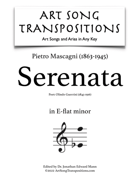 MASCAGNI: Serenata (transposed to E-flat minor)