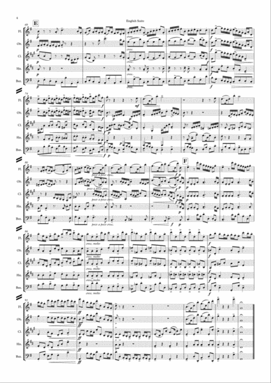 Parry: An English Suite Mvts. I to V - wind quintet Woodwind Quintet scores gallery preview page 4