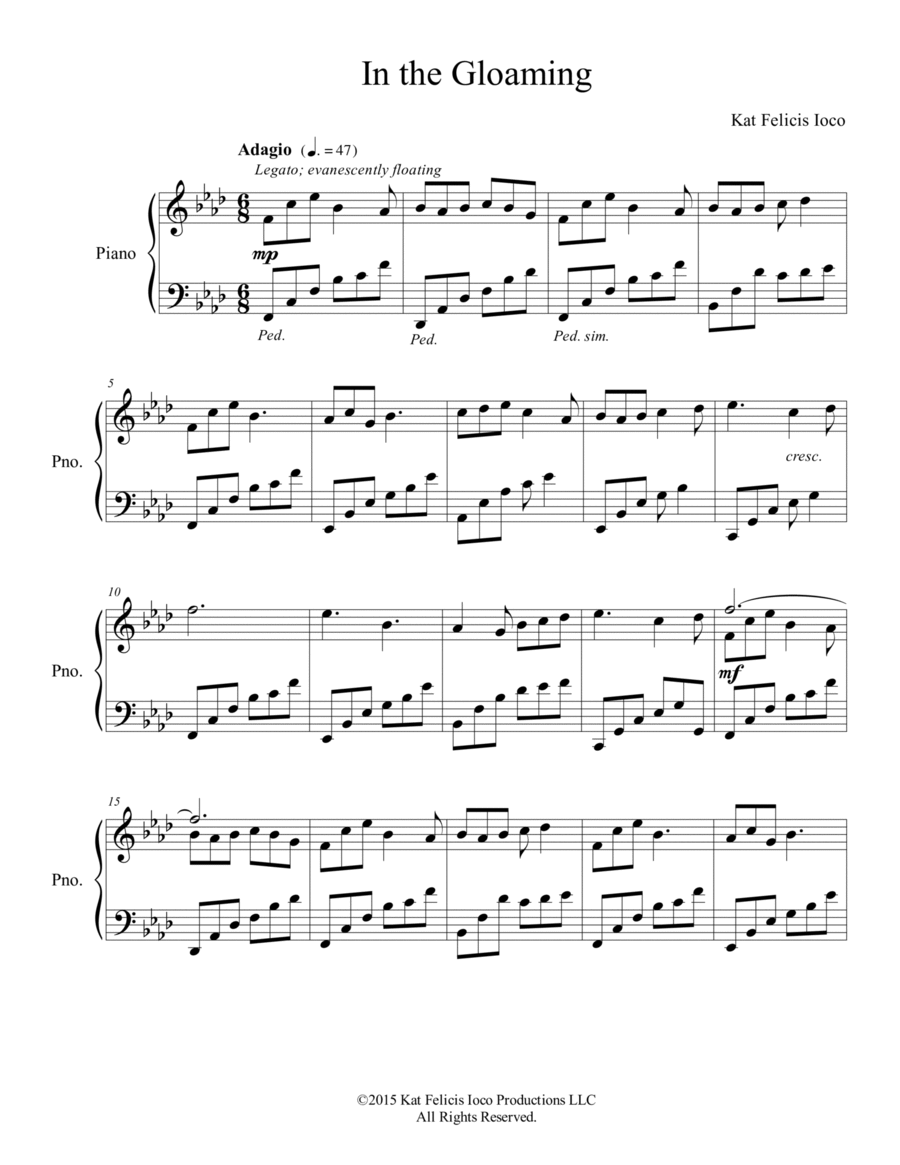In the Gloaming Piano Solo scores gallery preview page 1