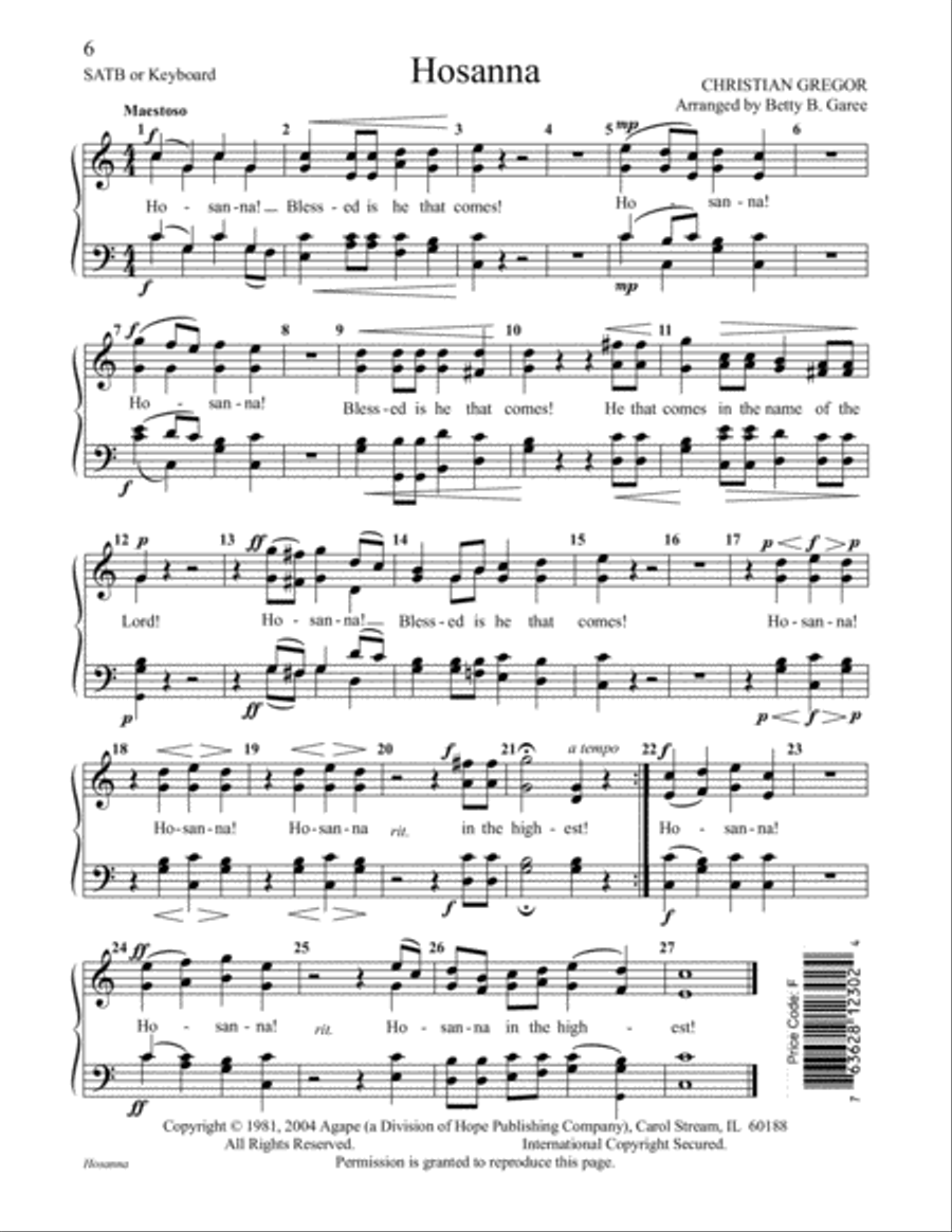 Hosanna 4-Part scores gallery preview page 6