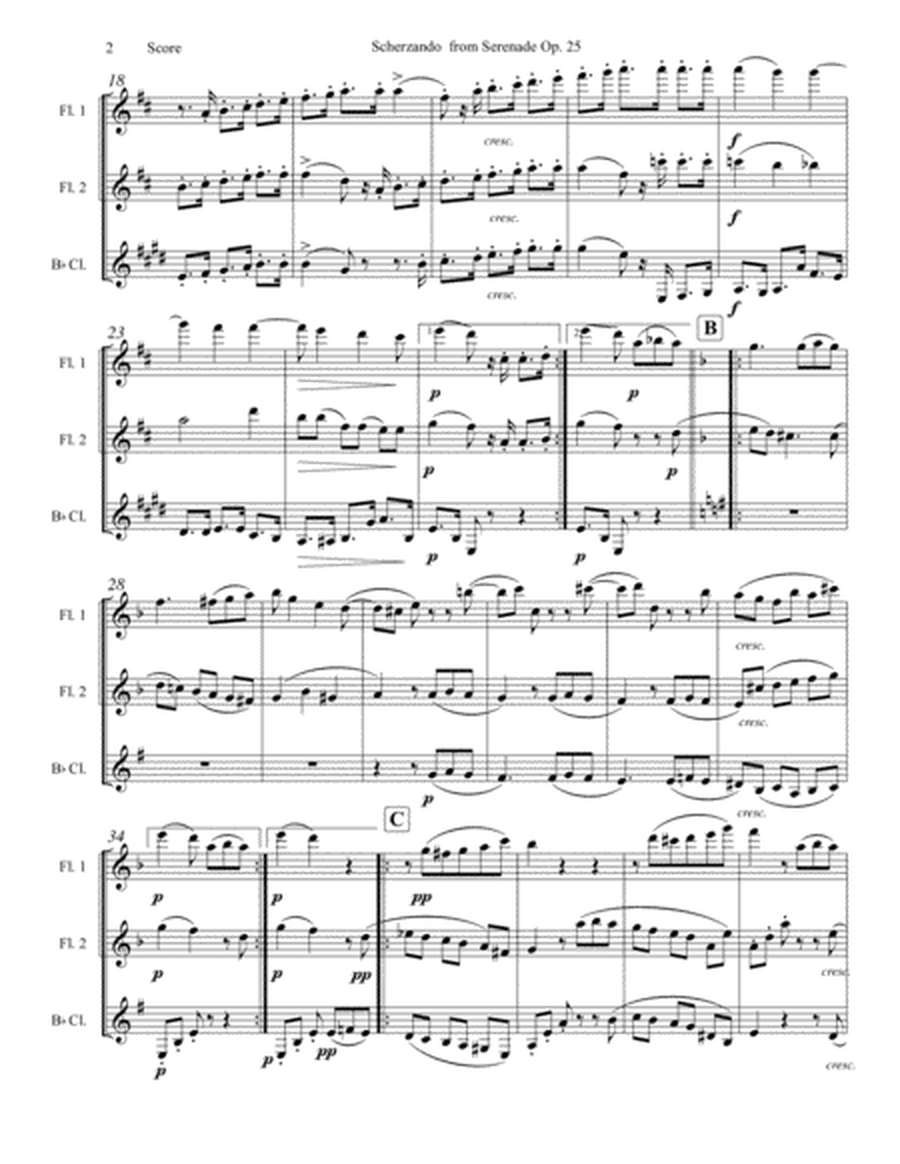 Beethoven Serenade - Scherzando set for 2 Flutes and Clarinet Trio image number null