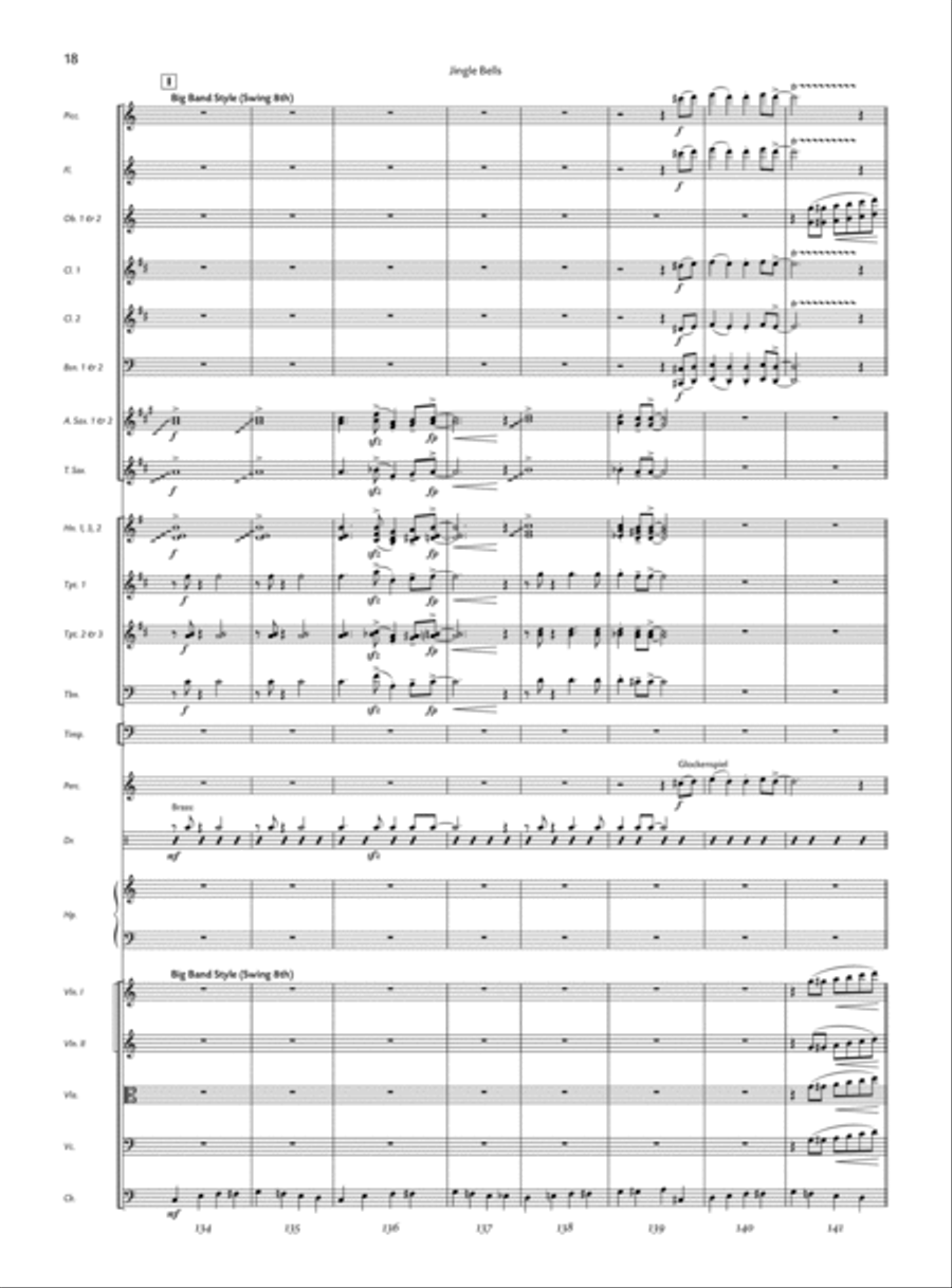 Jingle Bells by James Pierpont Full Orchestra - Sheet Music page 13