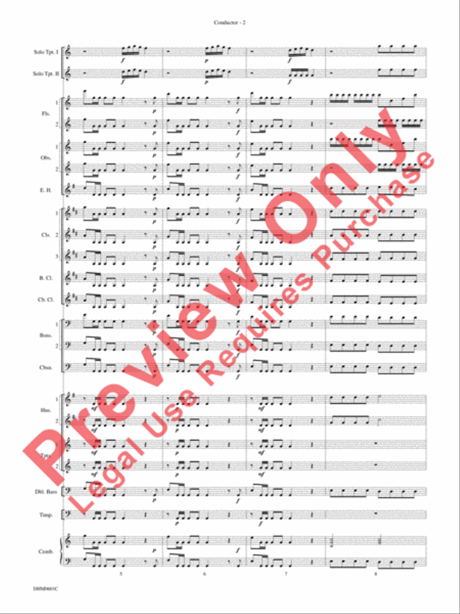 Concerto in C Major for Two Trumpets (I. Allegro, II. Largo, III. Allegro) Concert Band scores gallery preview page 6