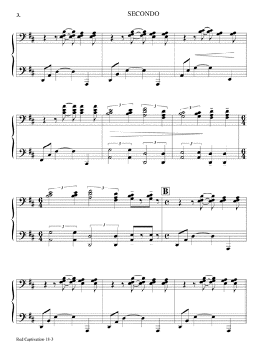 RED CAPTIVATION by Robert Van Horne (Piano Duet) Piano Duet scores gallery preview page 4