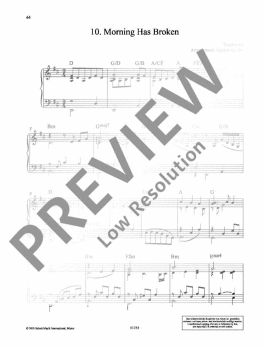 Morning Has Broken Piano Solo scores gallery preview page 2