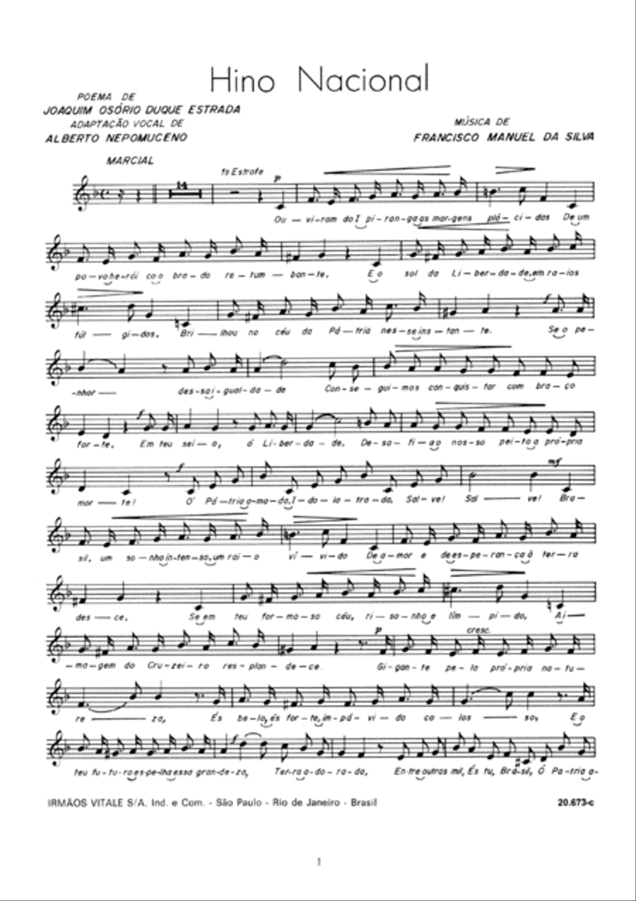 Hino Nacional Brasileiro (canto e piano) Voice scores gallery preview page 3